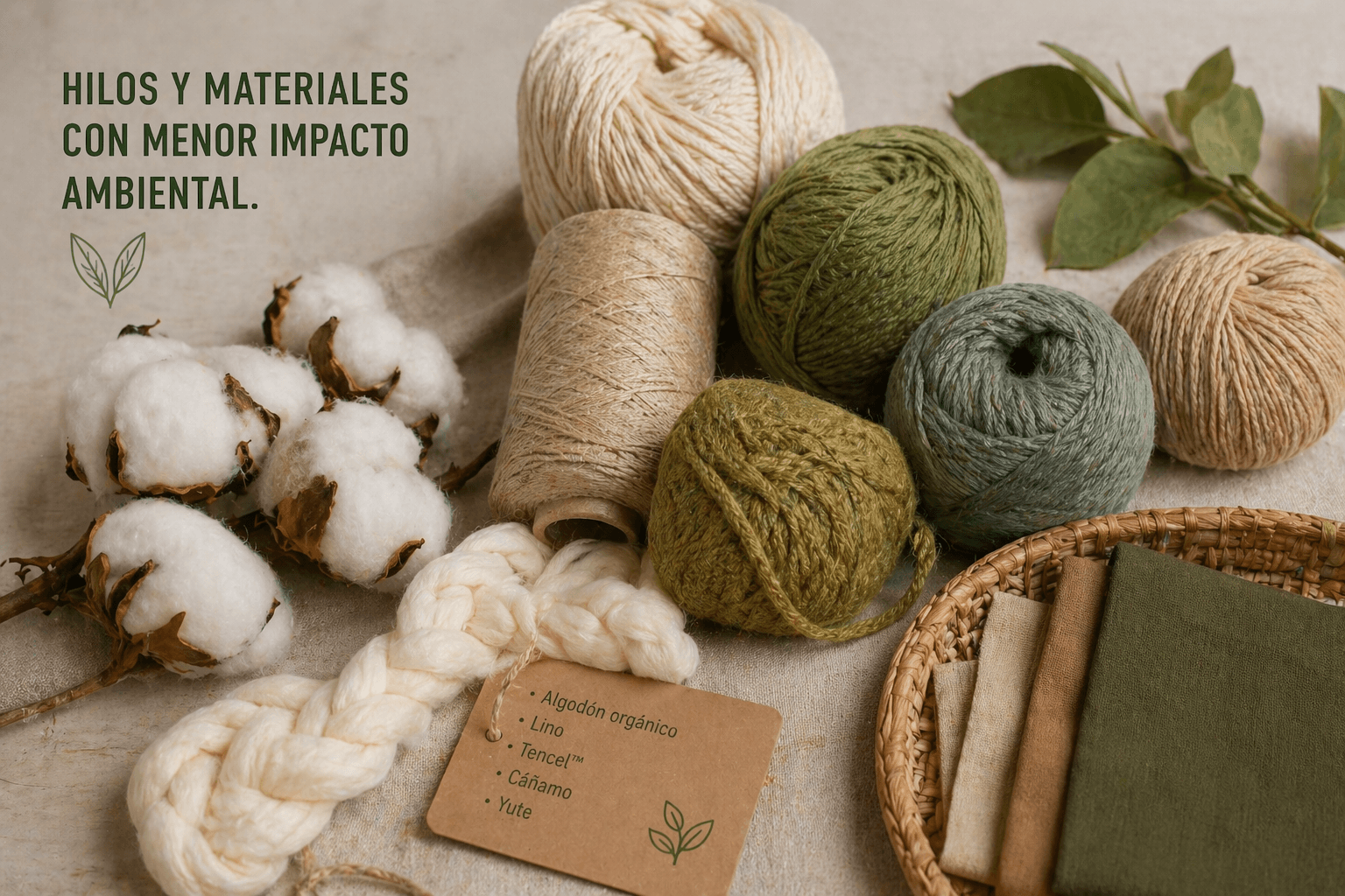 Hilos y materiales con menor impacto ambiental.