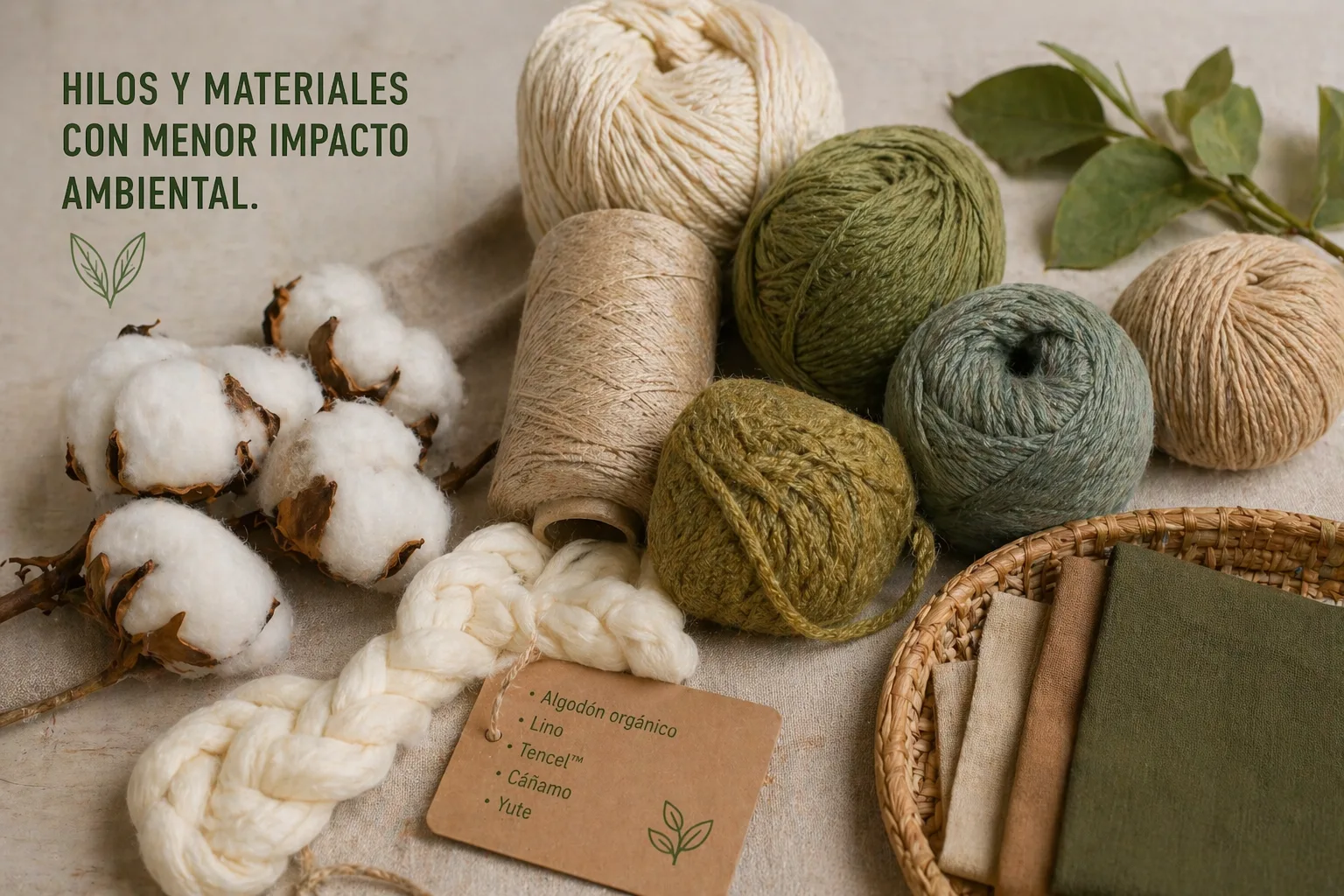 Hilos y materiales con menor impacto ambiental.