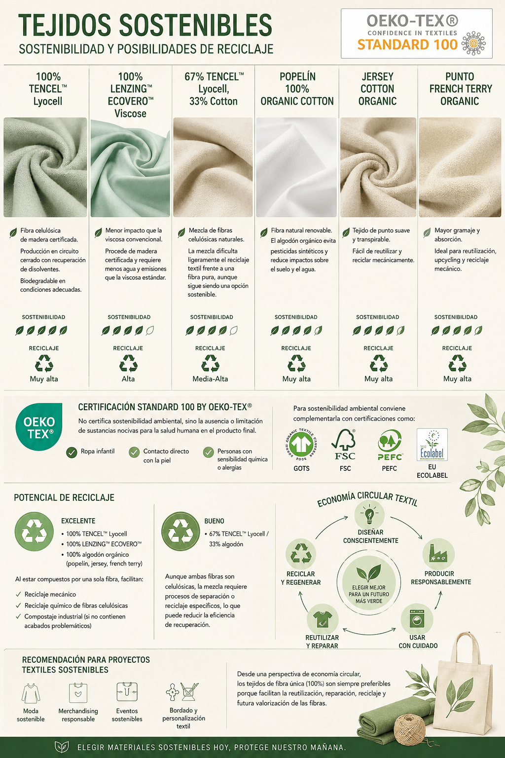 Análisis de sostenibilidad y reciclabilidad de cada material.